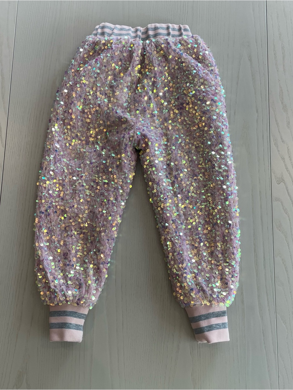 Lola and the Boys Light Pink Iridescent Sequin Joggers - Size 4 - Picture 7 of 7
